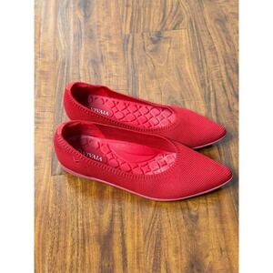 Vivaia Lightweight Almond Toe Ballet Flats Ruby Red Comfort Shoe EU 38.5 US 8